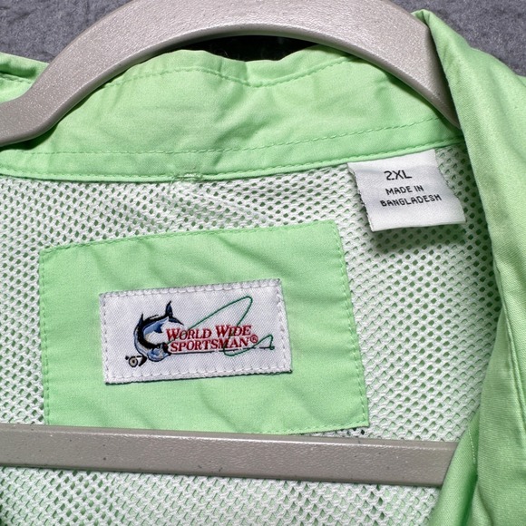 World Wide Sportsman Mens 2XL Short Sleeve Fishing Shirt Venting Pockets - Picture 5 of 8